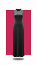 Charcoal velvet column dress
